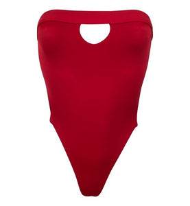 Women Solid Bodysuit Monokini Swim Suit